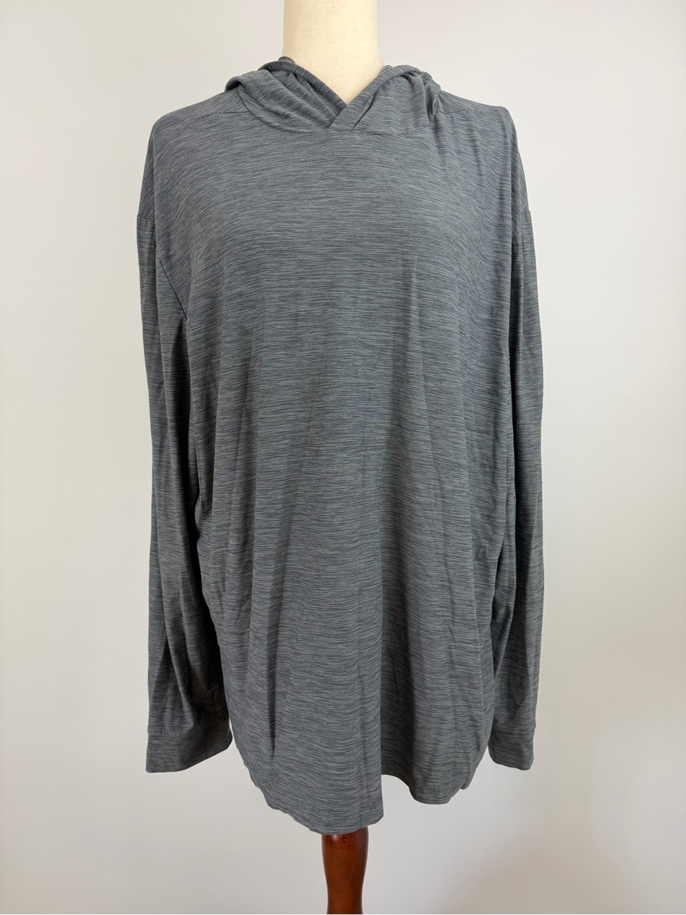 Layer 8 Qwick Dry Men's Gray Hooded Long-Sleeve Shirt Size 2XL